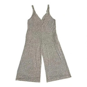 Hashttag In Trend Gray Wide Leg Knit Jumpsuit M